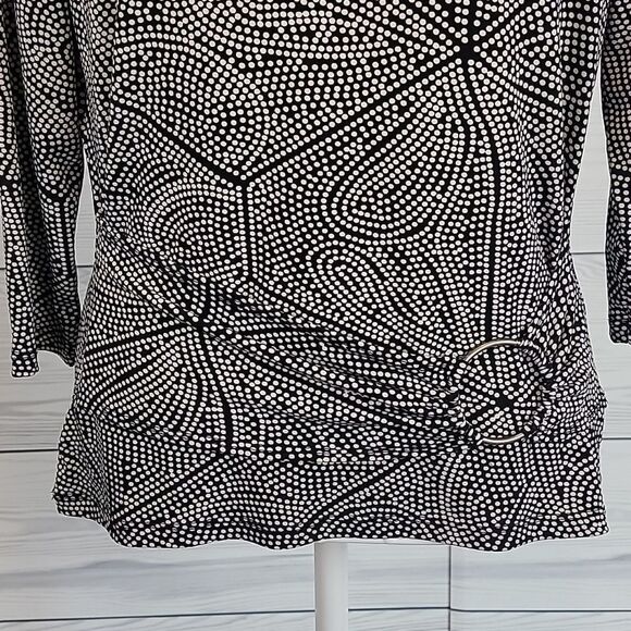 I.N.C black and white polka-dot blouse Women's Size M - Picture 3 of 9